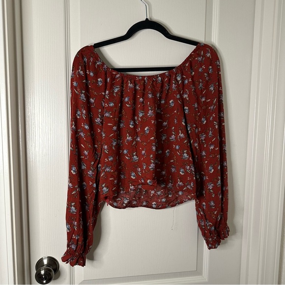 Blush J Floral Babydoll Tie-Front Peasant Blouse - Picture 2 of 5